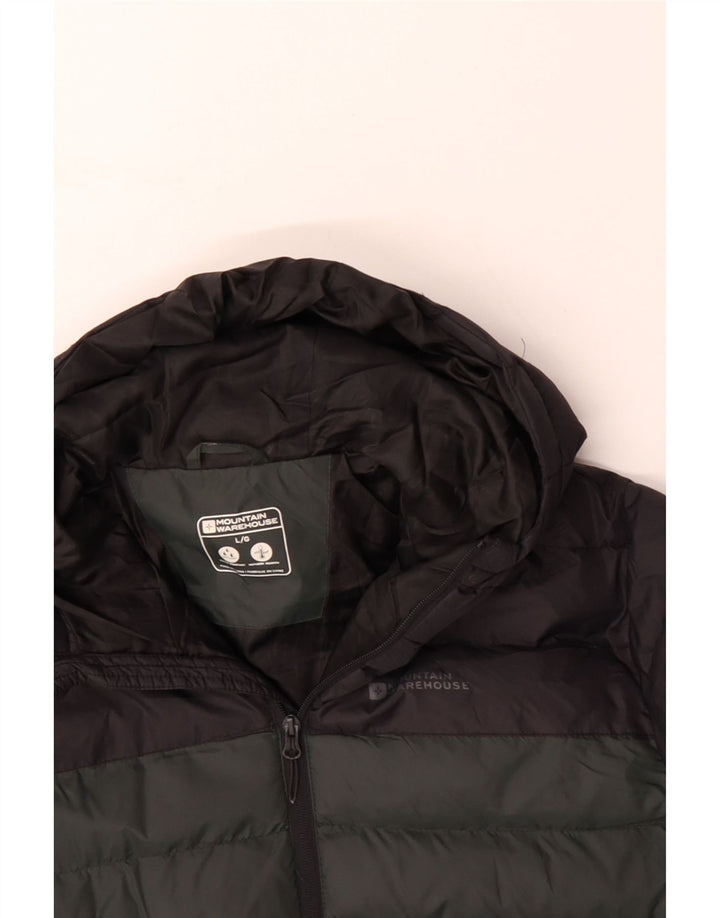 MOUNTAIN WAREHOUSE Chaqueta acolchada con capucha para hombre UK 40 Large Green Colourblock