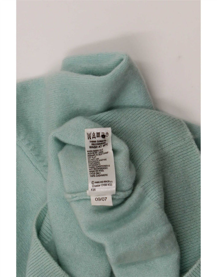 Marks & Spencer Suéter tipo jersey con cuello vuelto para mujer UK 10 Small Turquesa