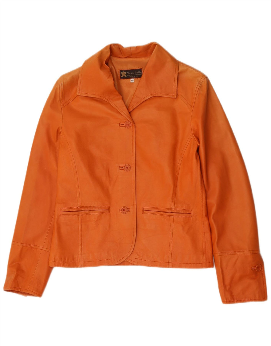 Lavorazione Artigianale Chaqueta tipo blazer de 3 botones para mujer IT 44 Naranja mediano