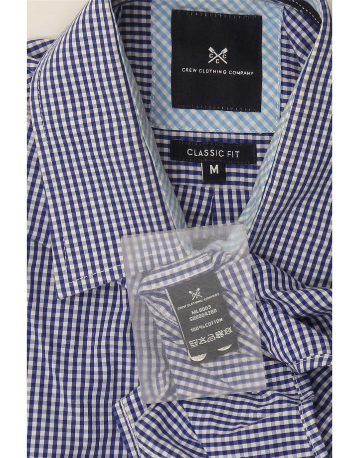 Crew Clothing Camisa de corte clásico para hombre Algodón a cuadros azul marino mediano
