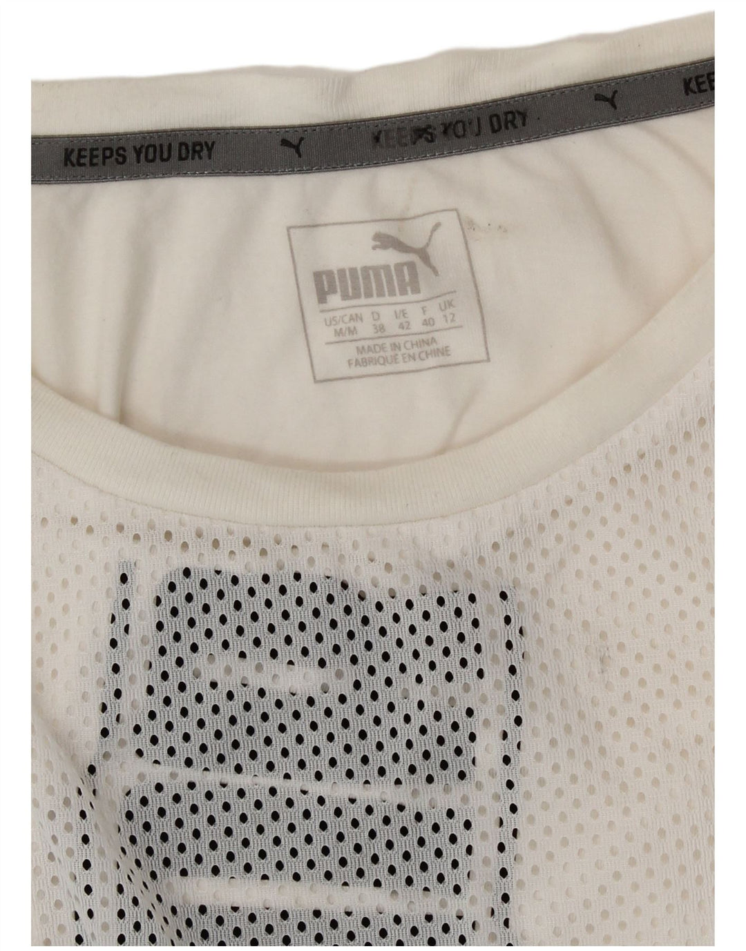 Puma Mujer Gráfico Chaleco Top UK 12 Medio Blanco
