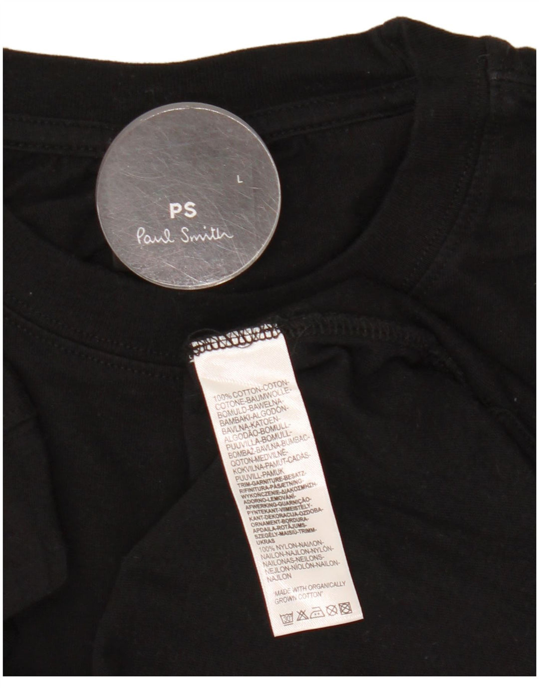 Paul Smith - Camiseta para hombre, talla grande, algodón negro
