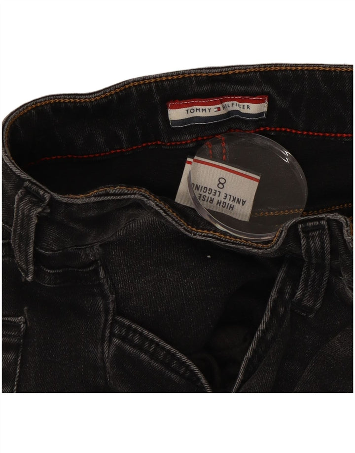 TOMMY HILFIGER Vaqueros pitillo de talle alto para mujer US 8 Medium W30 L26 Negro