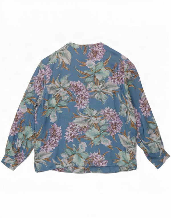 Marella Blusa tipo camisa para mujer UK 44 Viscosa floral azul grande