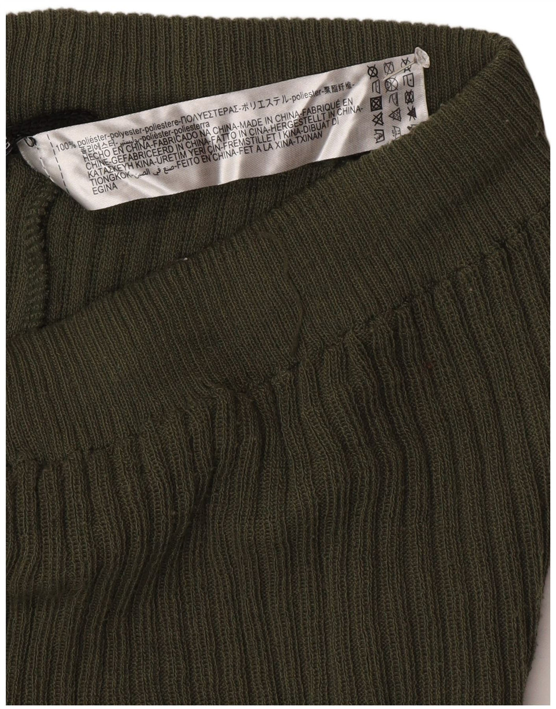 Zara Leggings acampanados de punto para mujer UK 42 Poliéster verde medio