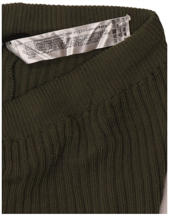 Zara Leggings acampanados de punto para mujer UK 42 Poliéster verde medio