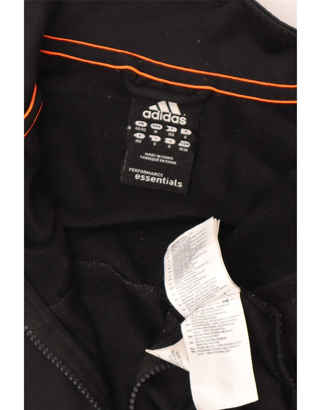 Adidas - Chaqueta de chándal para hombre, talla 40/42, poliéster negro mediano