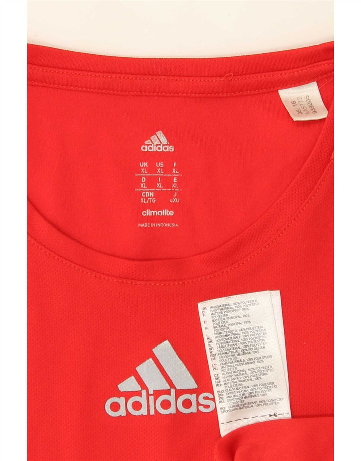 Adidas Hombre Climalite Camiseta Top XL Rojo Poliéster