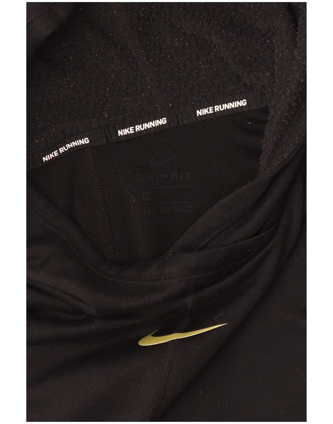 NIKE Top gráfico con capucha para correr para mujer, manga larga, talla 44, talla M, color negro