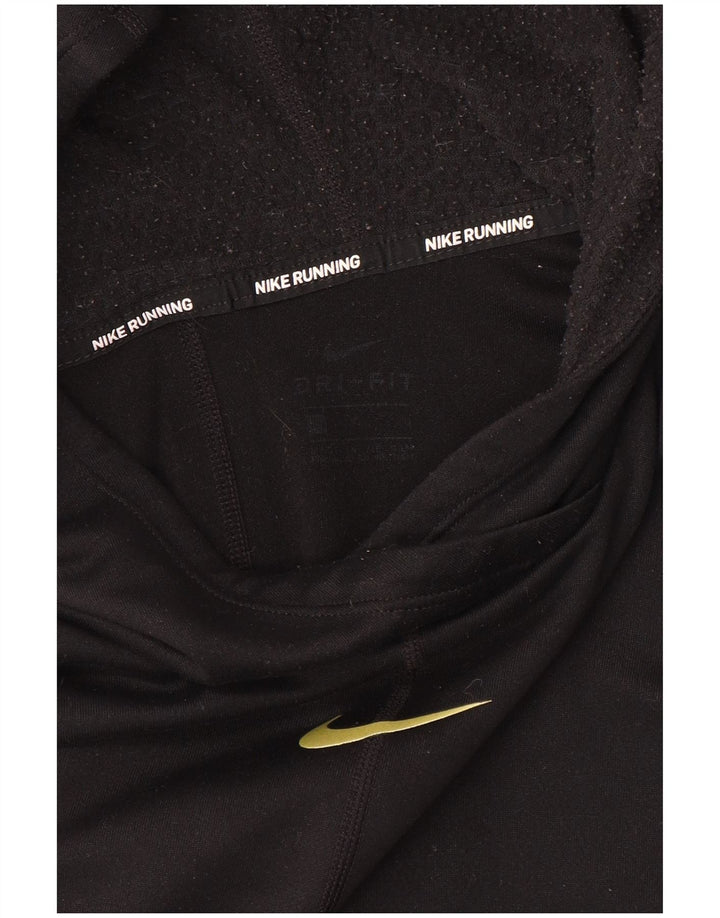 NIKE Top gráfico con capucha para correr para mujer, manga larga, talla 44, talla M, color negro