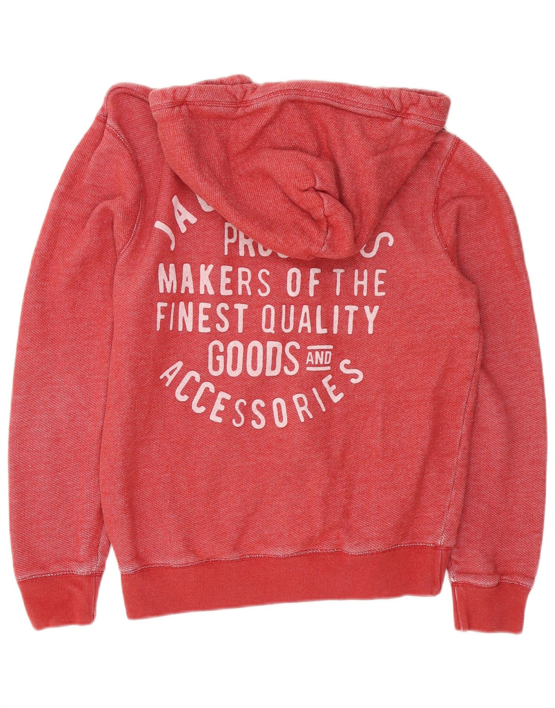 JACK WILLS Suéter con capucha y cremallera gráfica para hombre Algodón rojo medio