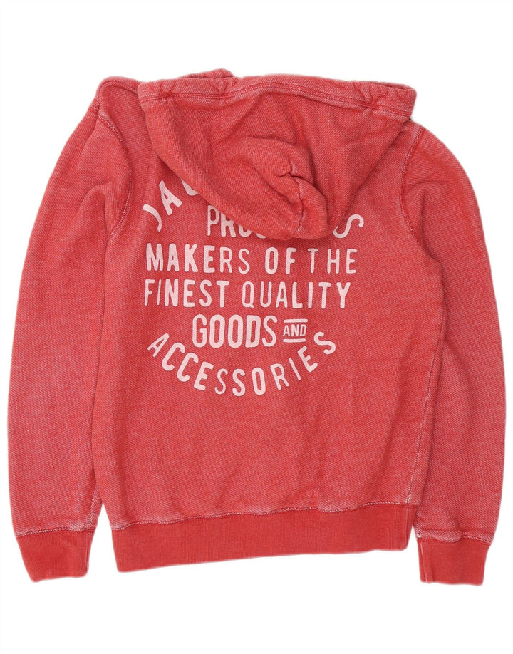 JACK WILLS Suéter con capucha y cremallera gráfica para hombre Algodón rojo medio