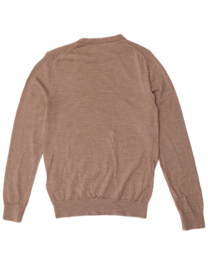 Jersey Reiss Hombre Con Cuello Redondo De Lana Marrón Medio