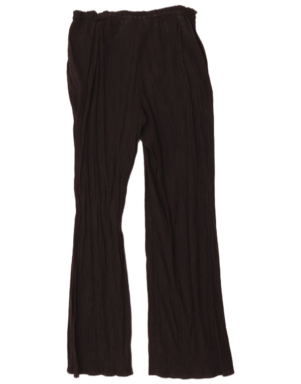 Zara Mujer Pantalón Casual Acampanado Mediano W32 L32 Viscosa Negra