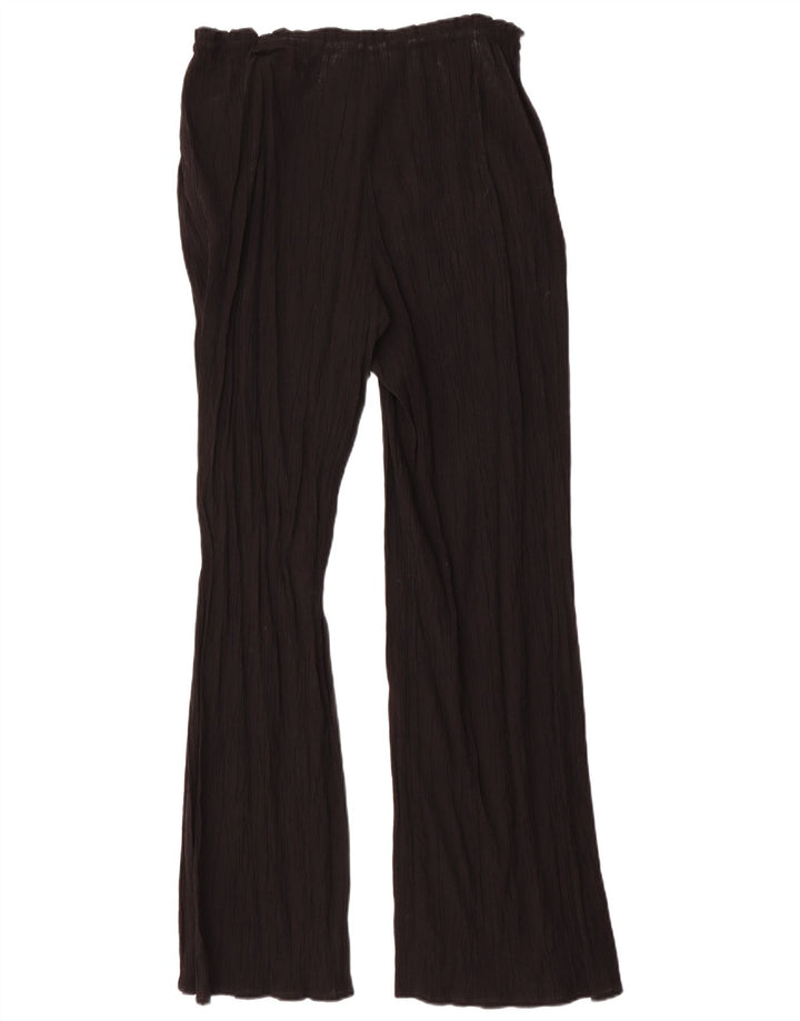 Zara Mujer Pantalón Casual Acampanado Mediano W32 L32 Viscosa Negra