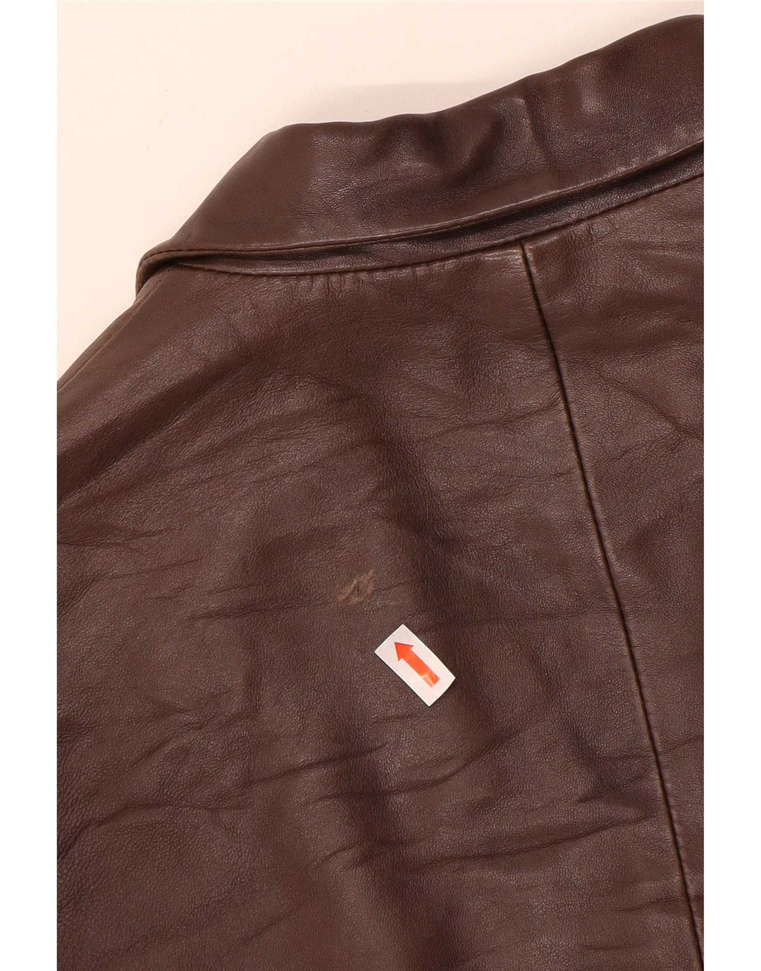 Chaqueta tipo blazer de piel con 3 botones para mujer Evolution IT 48 XL Marrón Colorblock