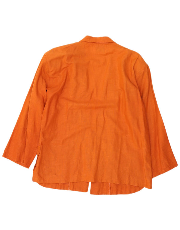 Vintage mujer 1 botón Blazer chaqueta Reino Unido 18 XL naranja