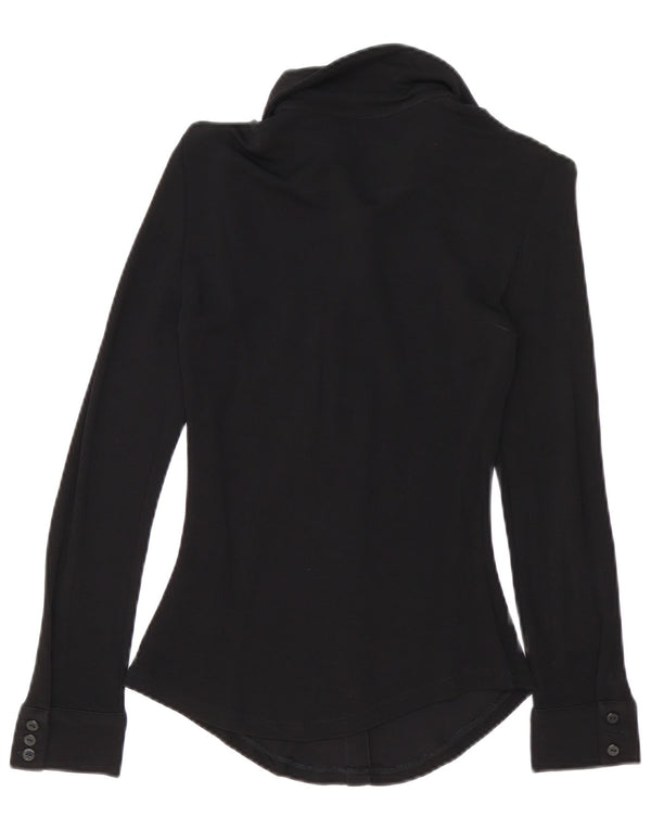 Zara Mujer Blusa Camisa UK 6 XS Viscosa Negra