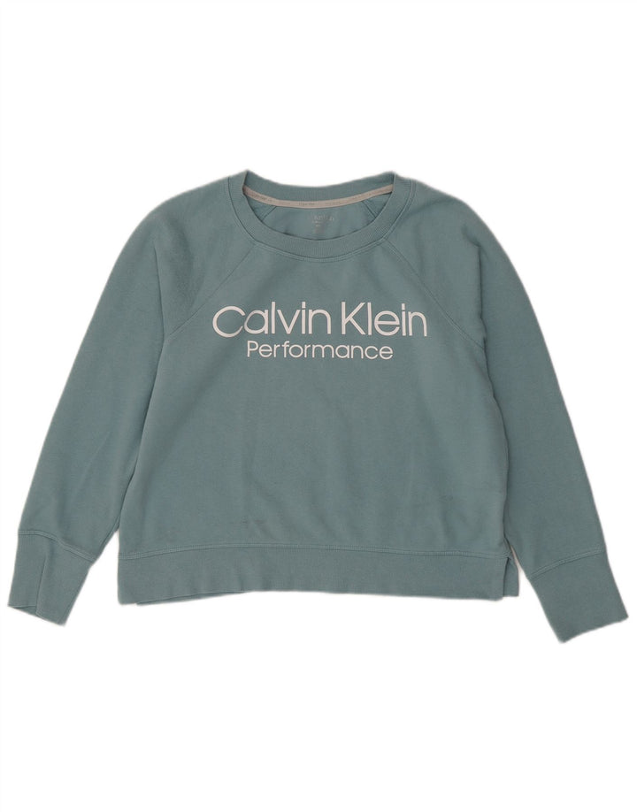 CALVIN KLEIN Jersey de sudadera extragrande para mujer UK 10 Small Green