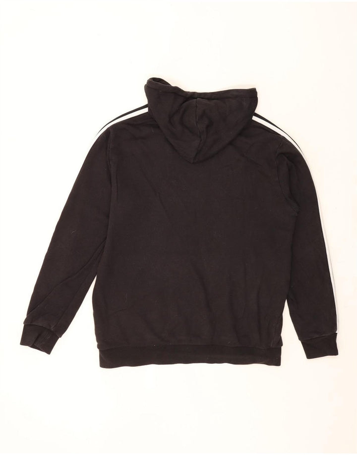 Adidas - Sudadera con capucha para hombre, talla grande, algodón negro