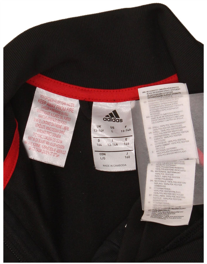 ADIDAS Chaqueta de chándal para niño 13-14 años Negro Poliéster color block