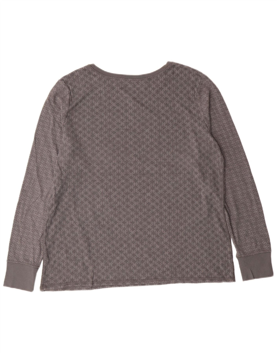 Eddie Bauer Top para mujer de manga larga UK 20 2XL Algodón geométrico gris