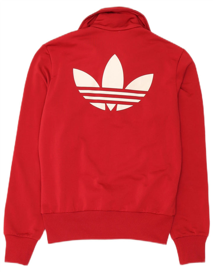Adidas - Chaqueta de chándal gráfica para mujer, talla 36, poliéster rojo pequeño