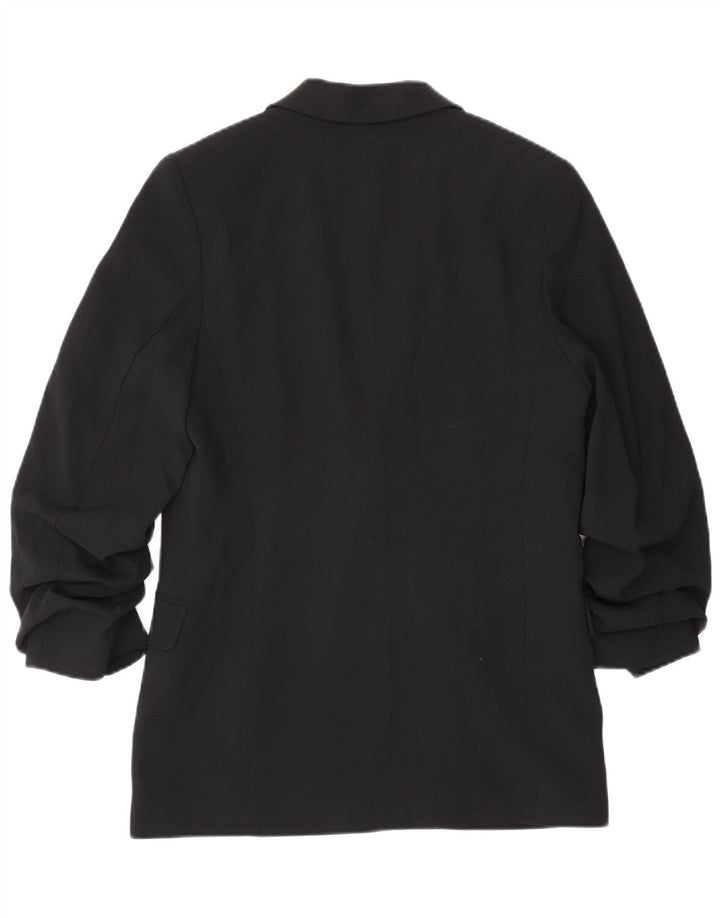 Marks & Spencer Chaqueta Americana Abierta de Manga 3/4 para Mujer UK 8 Small Black