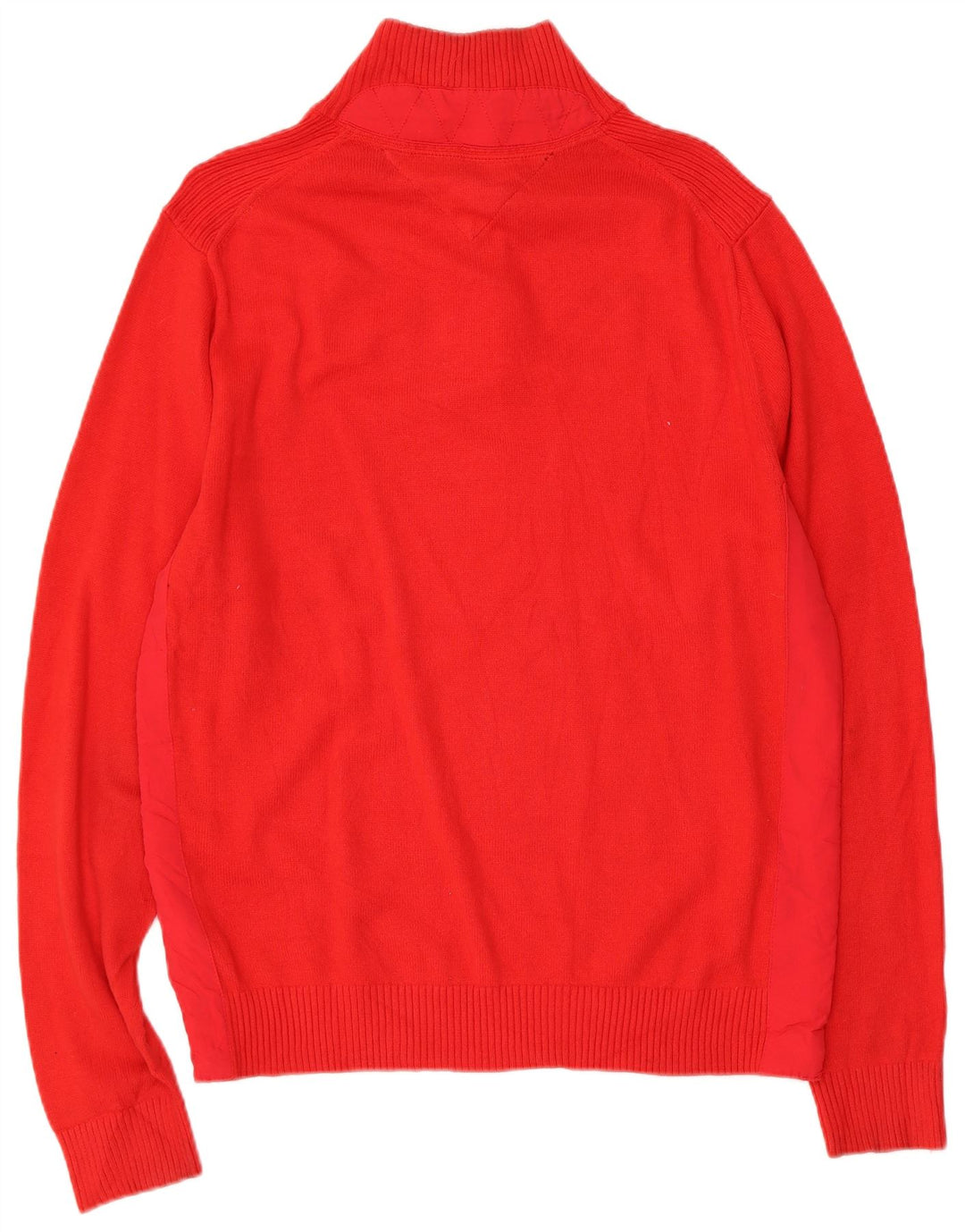 TOMMY HILFIGER Suéter tipo jersey con cuello y botones para hombre, tamaño grande, algodón rojo