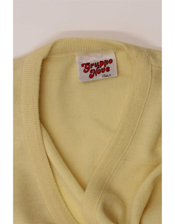 Vintage hombres chaleco camiseta sin mangas IT 52 grande amarillo