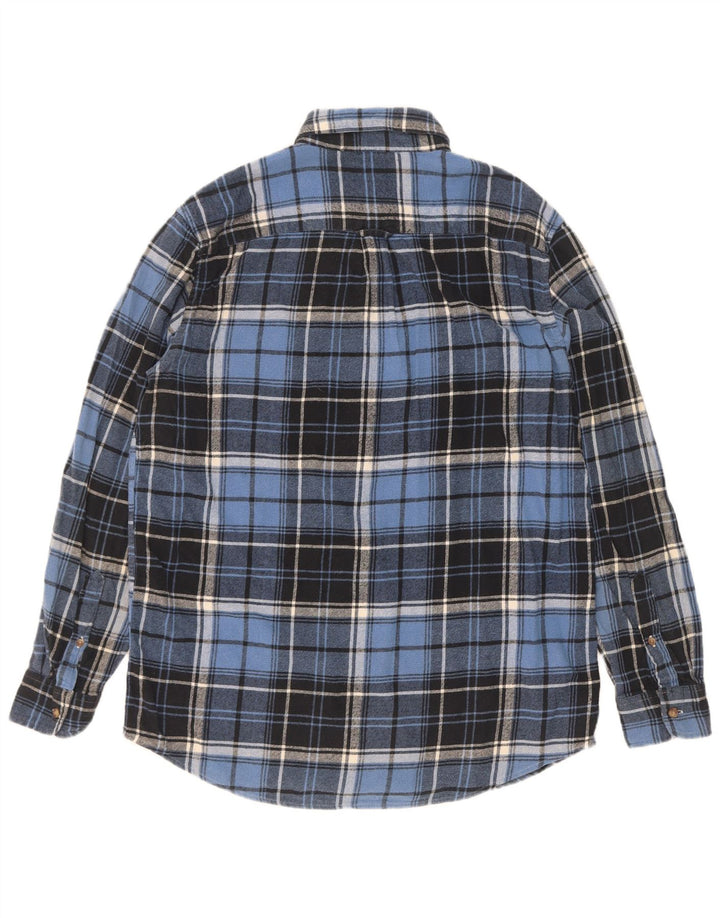 Camisa de franela Chaps para hombre de algodón a cuadros azul medio