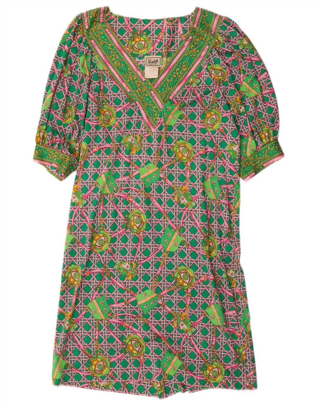 LIOLA Vestido recto de gran tamaño con estampado abstracto para mujer UK 10 Small Green