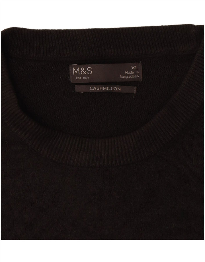 Marks & Spencer Jersey de Cuello Redondo para Hombre XL Acrílico Negro