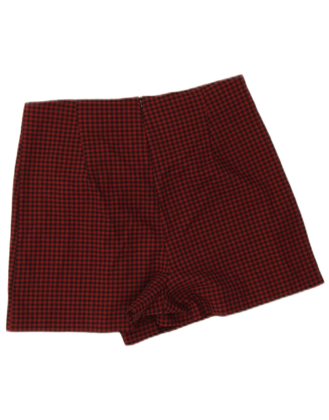 Zara Pantalones Cortos Casuales Para Mujer Grande W30 L3 Cuadros Rojos