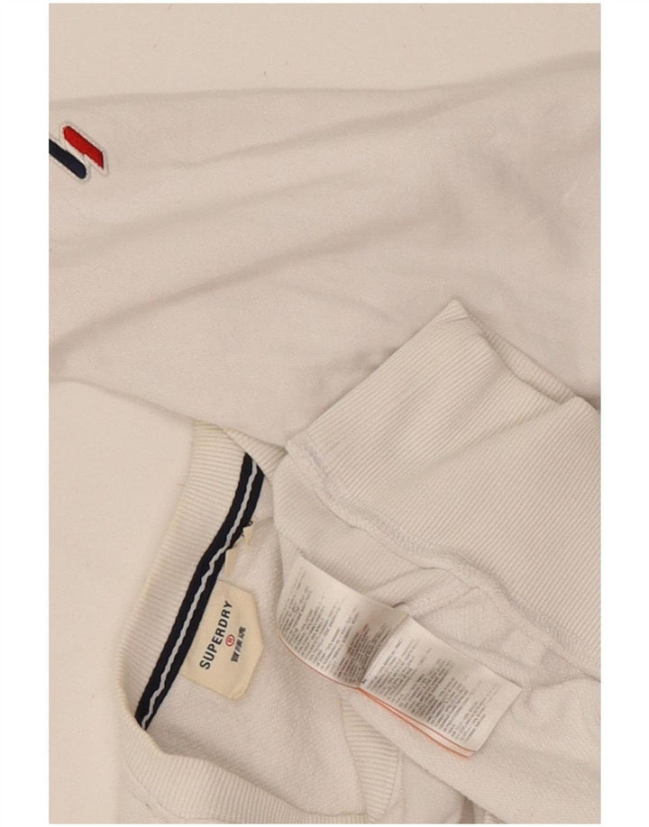 Superdry Sudadera Jumper para Mujer Reino Unido 44 Grande Algodón Blanco