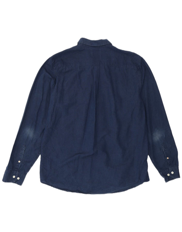 SUPERDRY Camisa vaquera de corte regular para hombre 3XL Algodón azul marino