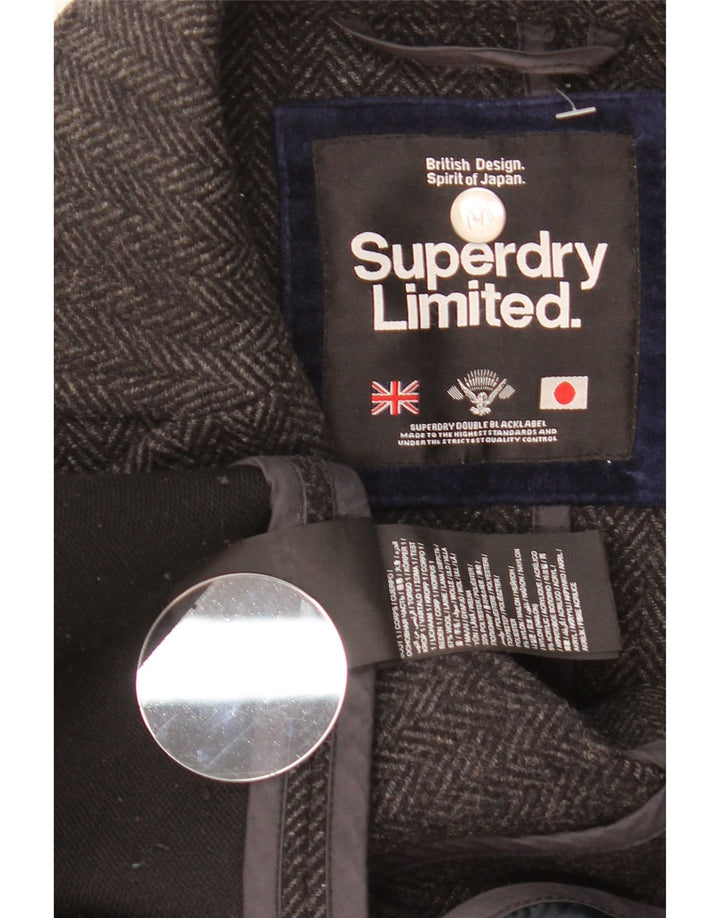 Abrigo Superdry para hombre XS Lana en espiga gris