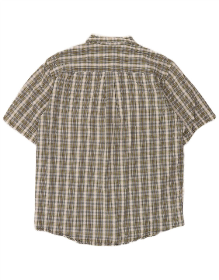 Eddie Bauer Camisa de manga corta de ajuste relajado para hombre Algodón a cuadros verde medio