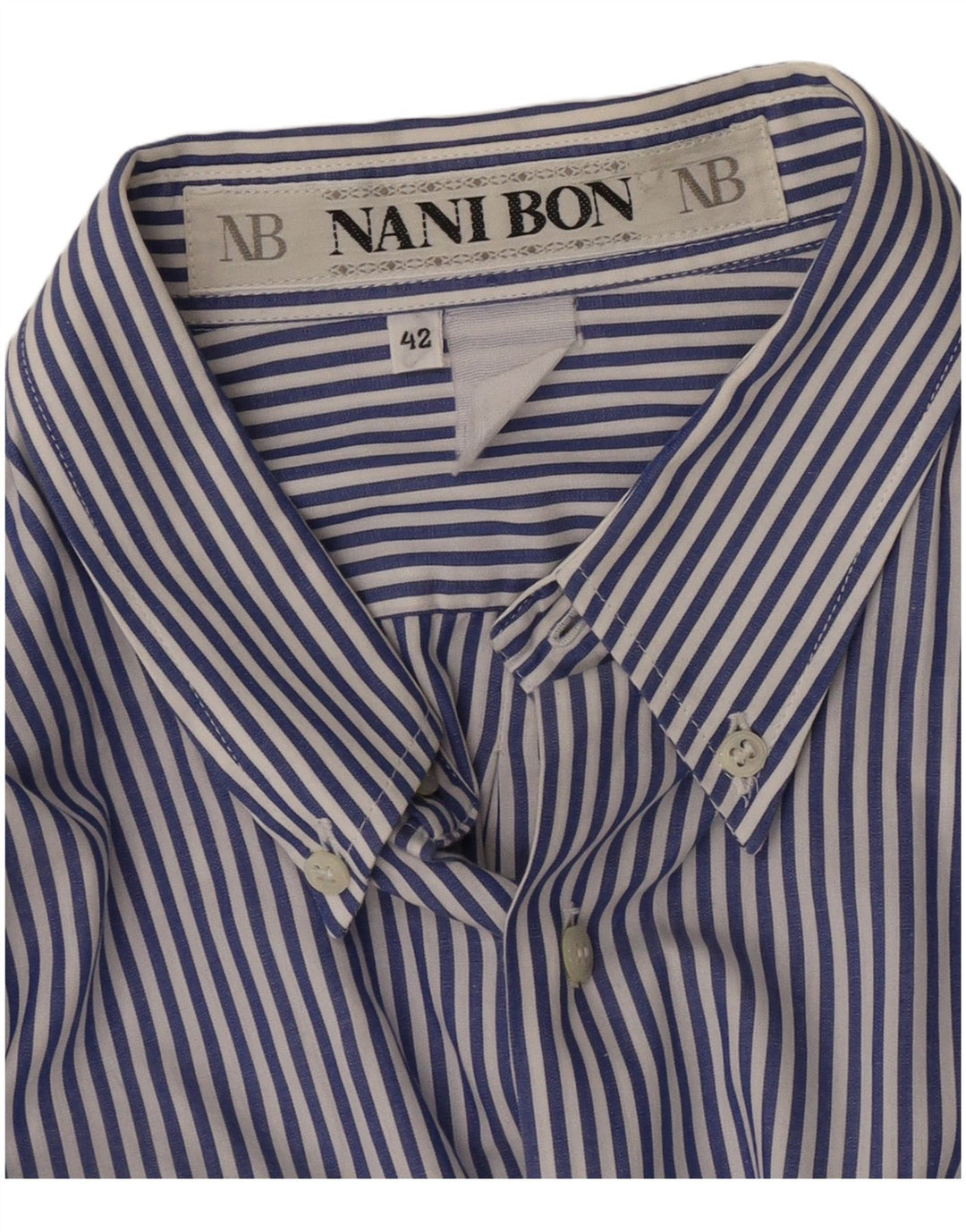 NANI BON Camisa para hombre Talla 42 Grande Azul Raya diplomática