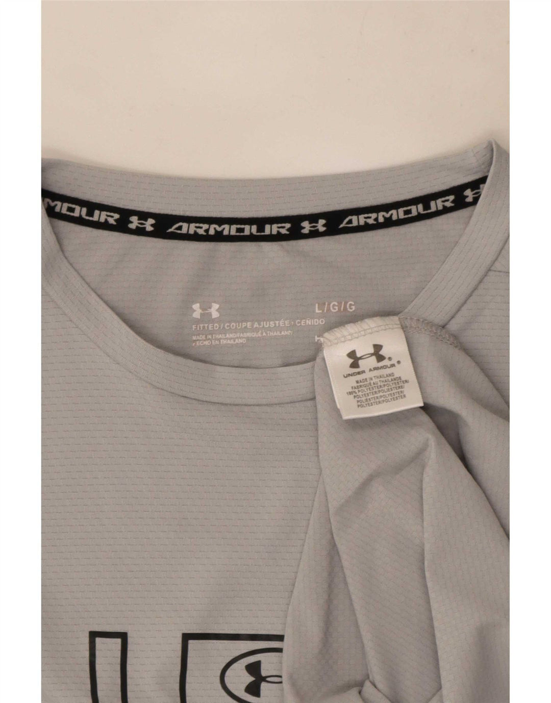 Under Armour Camiseta gráfica para hombre Top poliéster gris grande