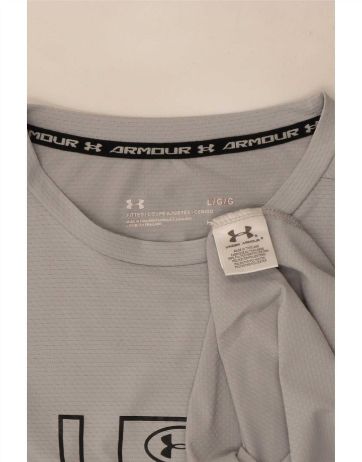 Under Armour Camiseta gráfica para hombre Top poliéster gris grande