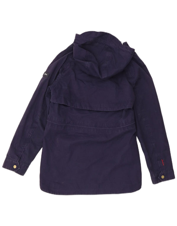 Joules Chaqueta impermeable con capucha para mujer UK 8 Small Azul marino Algodón