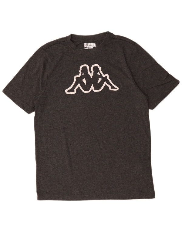 Kappa Hombre Camiseta Gráfica Top Algodón Gris Medio