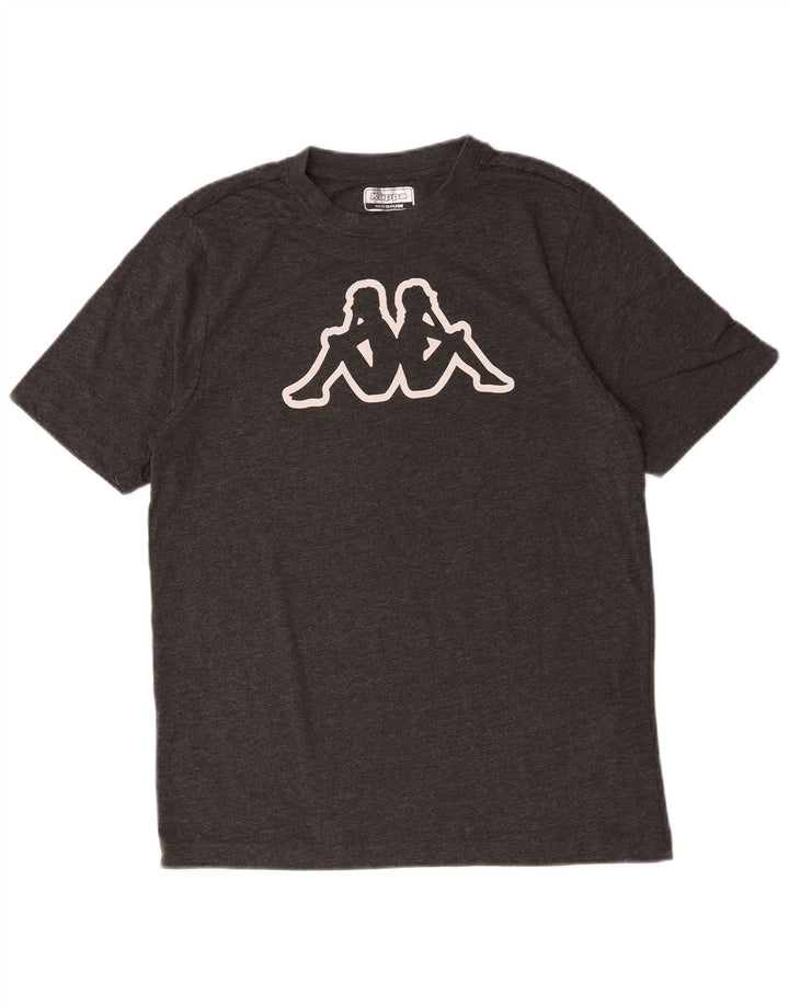 Kappa Hombre Camiseta Gráfica Top Algodón Gris Medio