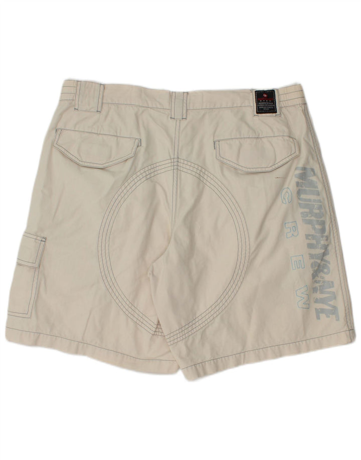 Murphy & Nye Pantalones cortos cargo gráficos para hombre W38 XL Algodón blanco