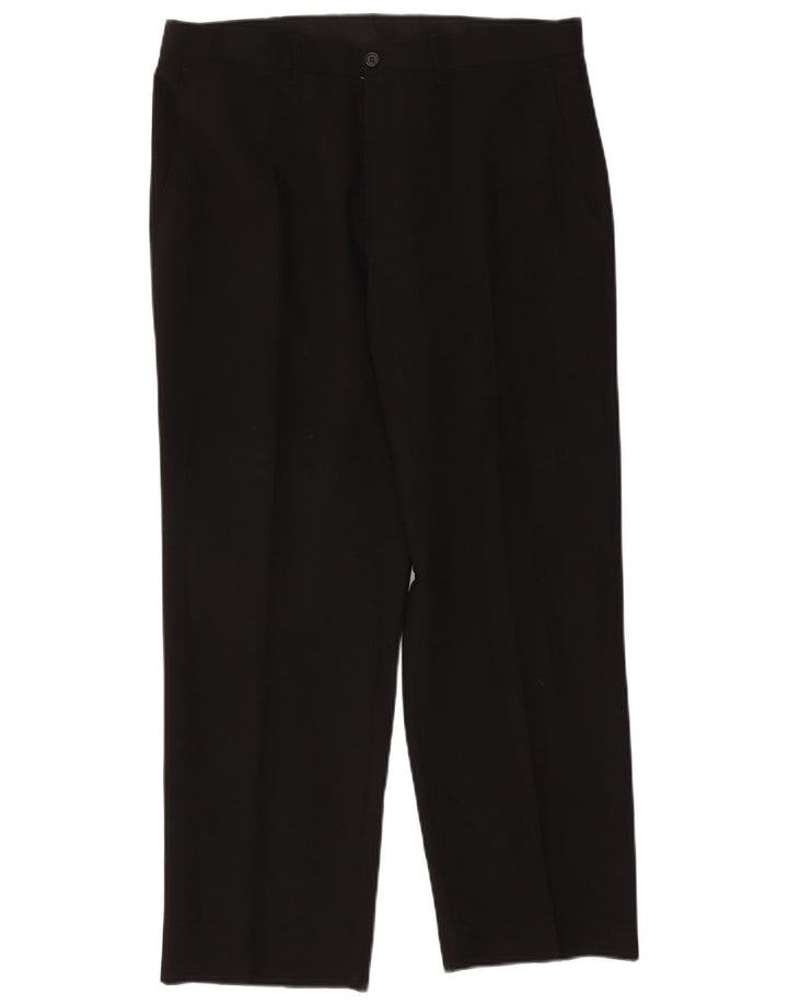 Marks & Spencer Pantalón chino recto para hombre W36 L29 Poliéster negro