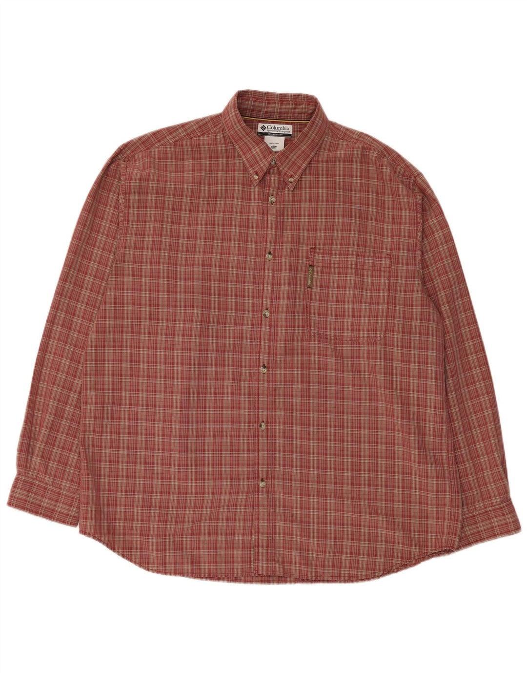 Columbia Camisa a cuadros para hombre 2XL Red Check Modal