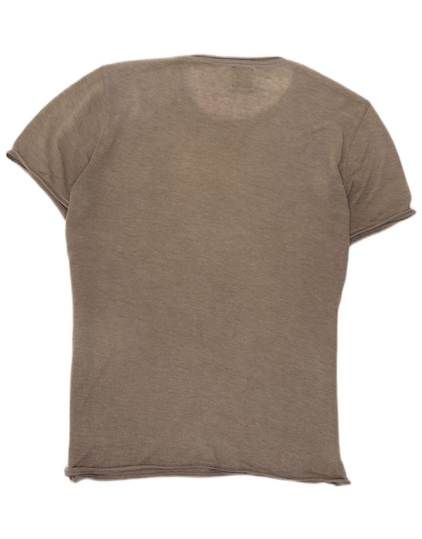 Zara Mujer Camiseta Top UK 10 Small Marrón