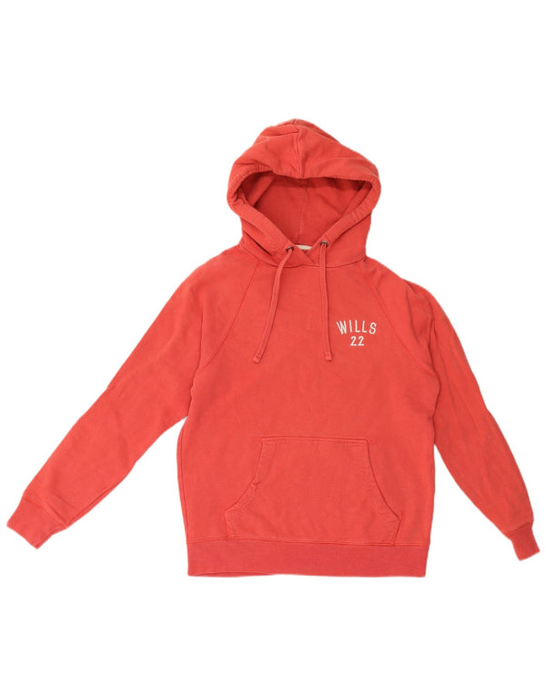 Jack Wills Sudadera con capucha gráfica para mujer UK 8 Small Red Cotton