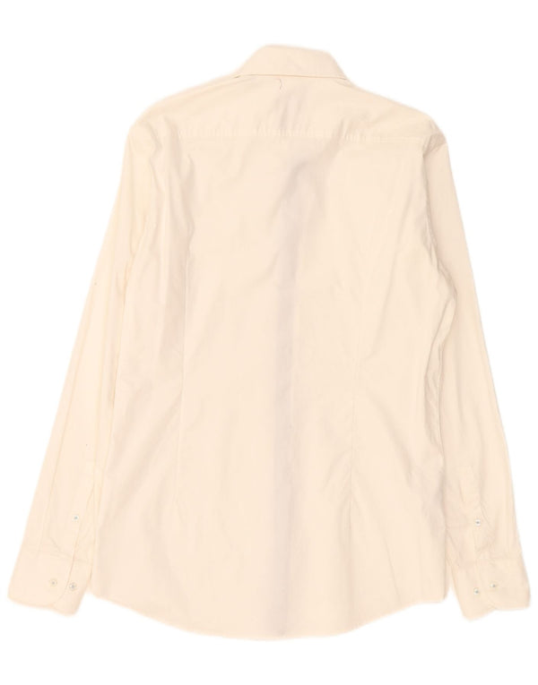 Hugo Boss Camisa Slim Fit para hombre Talla 40 15 3/4 Algodón blanco mediano